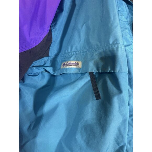 Vintage Columbia Bugaboo Ski Jacket Woman XL Teal Purple 90s Colorblock Gizzmo - Picture 2 of 16